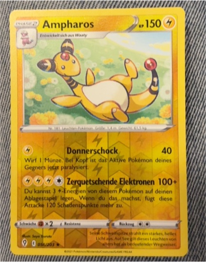 2021 Pokémon SWSH07: Evolving Skies #056 Ampharos — front