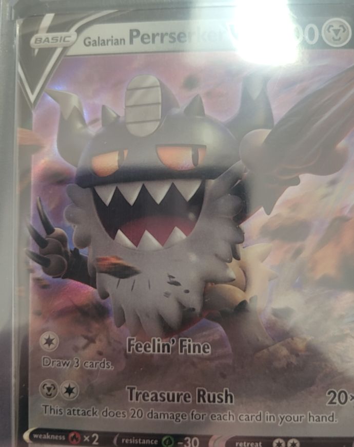 2022 Pokémon TCG Lost Origin #129 Galarian Perrserker V — front