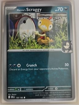 2025 Pokemon Scarlet & Violet Destined Rivals #132 Marnie's Scraggy — front