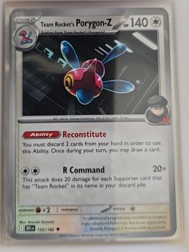 2025 Pokémon SV10: Destined Rivals #155 Team Rocket's Porygon-Z — front
