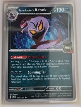 2023 Pokémon SV10: Destined Rivals #113 Team Rocket's Arbok — front