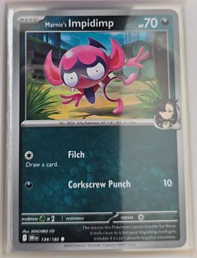 2025 Pokémon SV10: Destined Rivals #134 Marnie's Impidimp — front