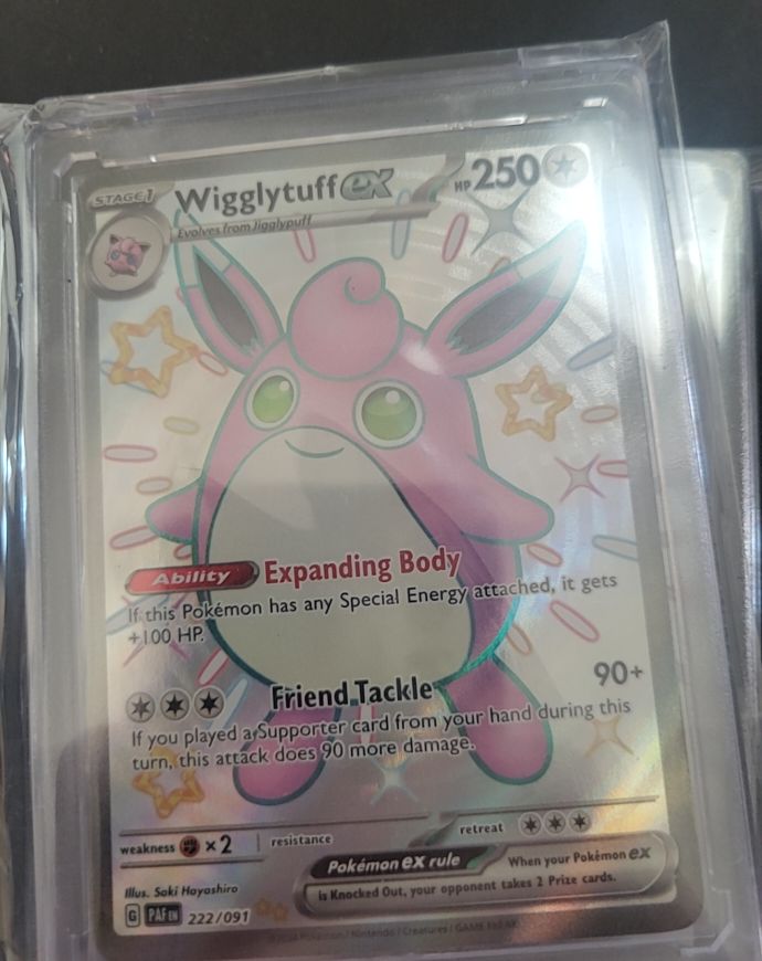 2022 Pokémon Scarlet & Violet Paldean Fates #222 Wigglytuff ex — front