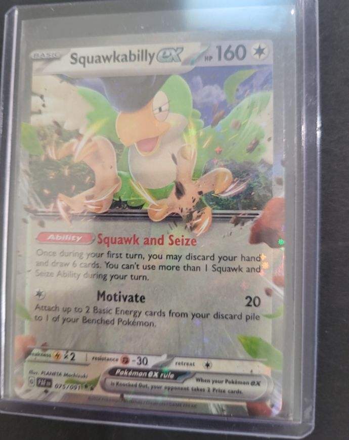 2024 Pokémon TCG Paldean Fates #075 Squawkabilly ex — front