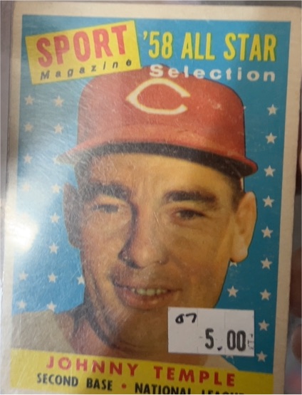 1958 Topps #478 Johnny Temple — front