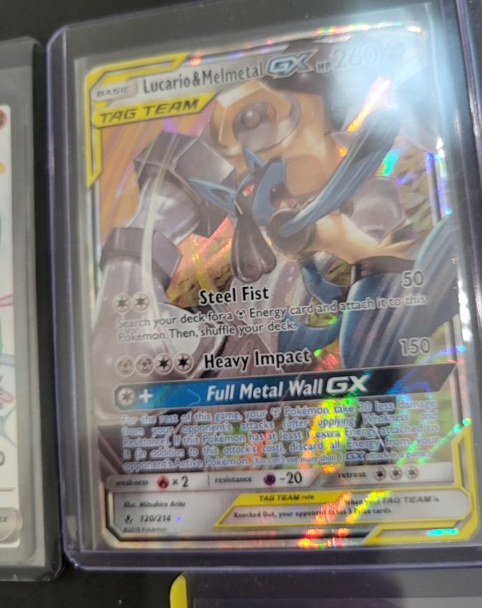2018 Pokémon SM Unbroken Bonds #120 Lucario & Melmetal GX — front