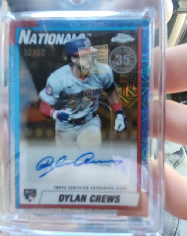 2025 Topps Series 1 1990 Topps Chrome Silver Pack Auto Dylan Crews #90CA-DC — front