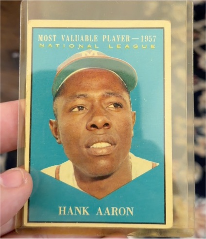 1961 Topps #484 Hank Aaron MVP — front