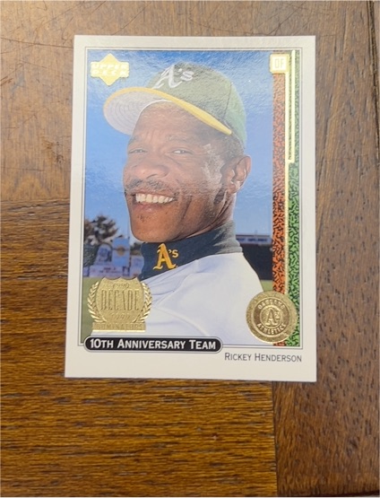 1998 Upper Deck 10th Anniversary Team #X19 Rickey Henderson — front