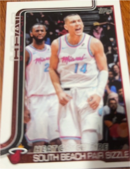 2025-26 Topps #284 Heat Catch Fire: South Beach Pair Sizzle — front