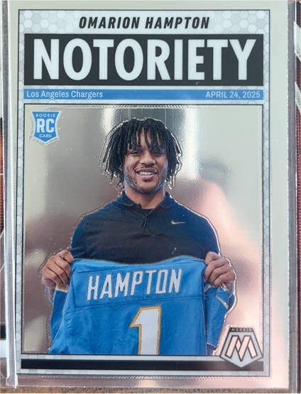 2025 Panini Mosaic #20 Omarion Hampton Notoriety — front