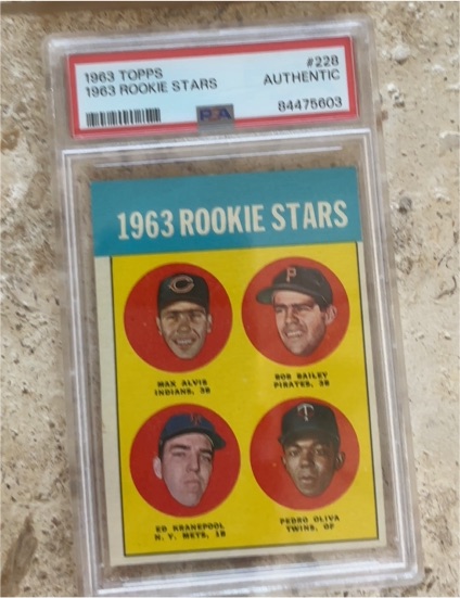 1963 Topps #228 Rookie Stars Tony Oliva Pedro Ed Kranepool Max Alvis Bob Bailey — front