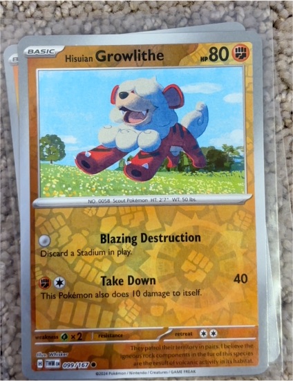 2024 Pokemon Twilight Masquerade #099 Hisuian Growlithe — front