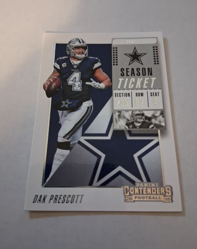 2018 Panini Contenders #72 Dak Prescott Dallas Cowboys — front