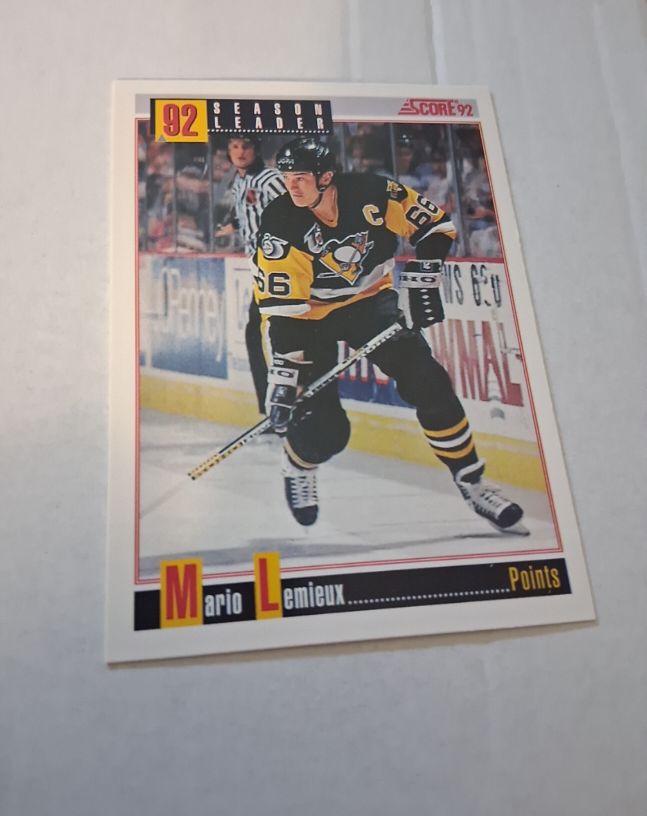 1992 Score #131 Mario Lemieux Season Leader Points — front