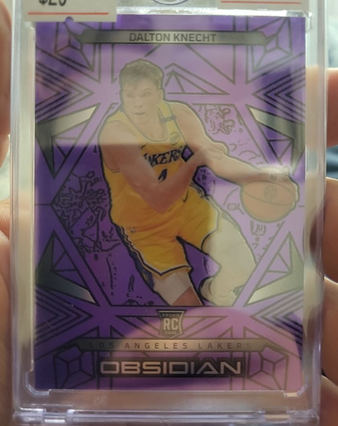 2024-25 Panini Obsidian Dalton Knecht Rookie Electric Etch Purple Flood — front