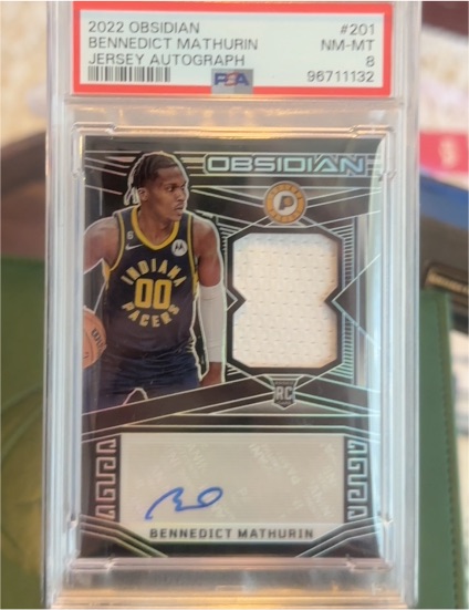 2022 Panini Obsidian #201 Bennedict Mathurin Rookie Patch Auto — front
