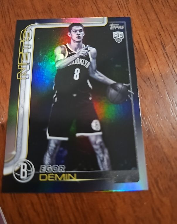 2025-26 Topps #208 Egor Demin Rookie Card Blackout Parallel — front
