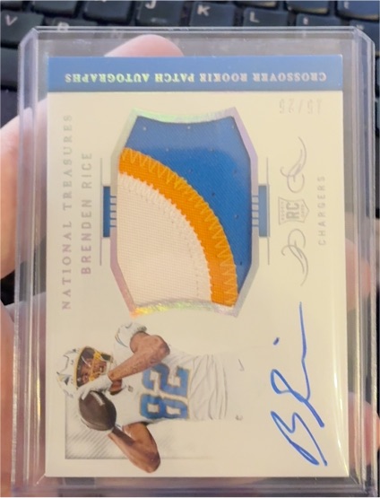 2024 Panini National Treasures Crossover Rookie Patch Autograph #Brenden Rice — front