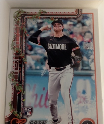 2025 Topps Holiday #H118 Coby Mayo Baltimore Orioles Rookie Card — front