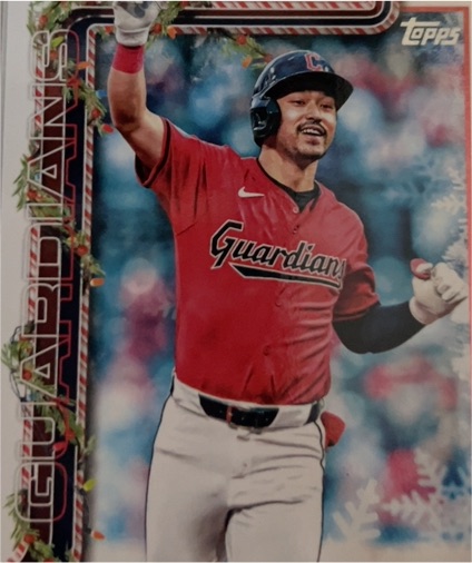 2025 Topps Holiday #H143 Steven Kwan — front