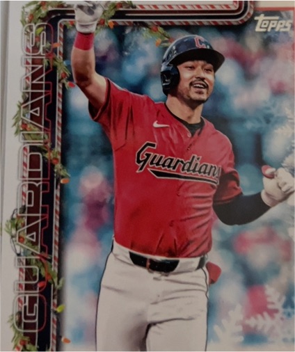 2025 Topps Holiday #H143 Steven Kwan — front
