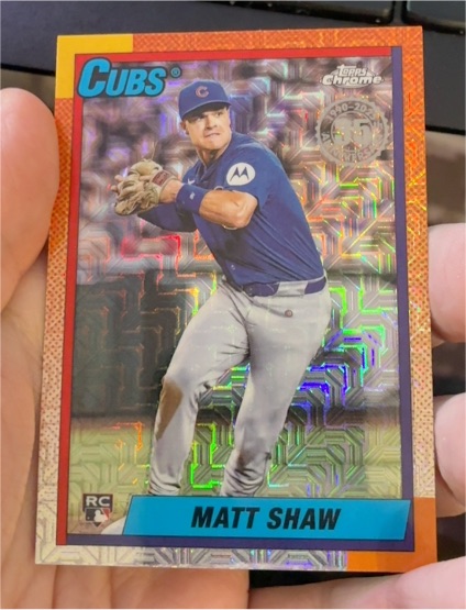 2025 Topps Update 1990 Silver Pack Matt Shaw RC Cubs #U90C-95 — front