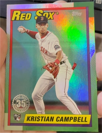 2025 Topps Update #U90-36 Kristian Campbell 1990 Topps Baseball 35th Anniversary — front