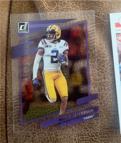 2023 Panini Chronicles Draft Picks Clearly Donruss #16 Justin Jefferson — front
