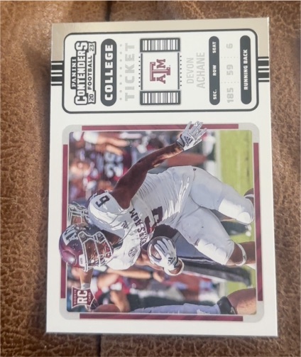 2023 Panini Chronicles Contenders College Ticket #11 Devon Achane — front