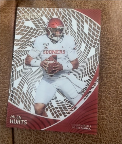 2023 Panini Chronicles Draft Picks Clear Vision #18 Jalen Hurts — front
