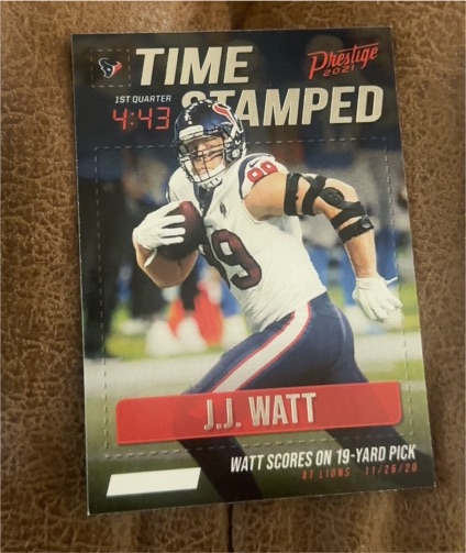 2021 Panini Prestige Time Stamped #TS-JW J.J. Watt — front
