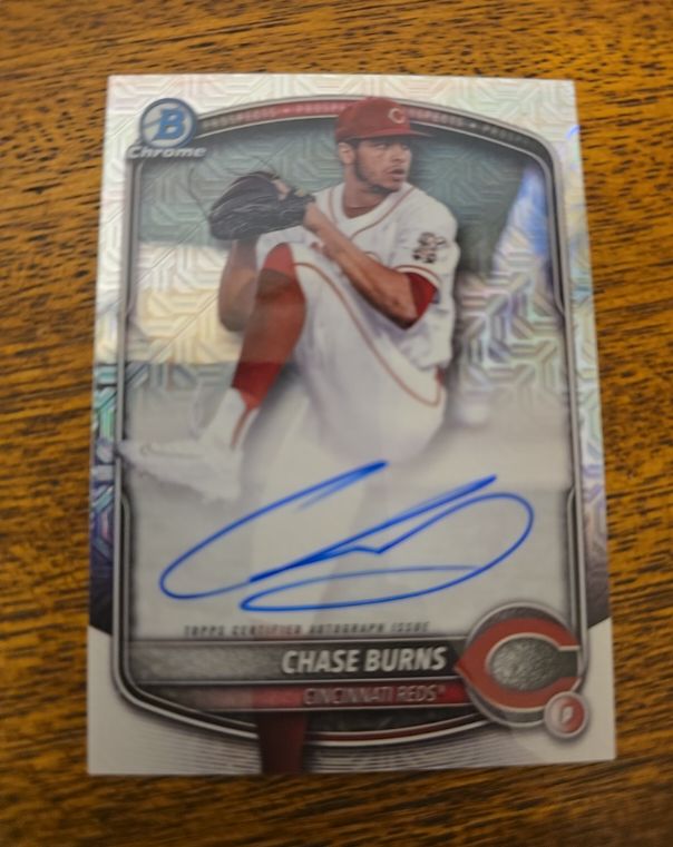 2025 Bowman Chrome #BMA-CB Chase Burns — front