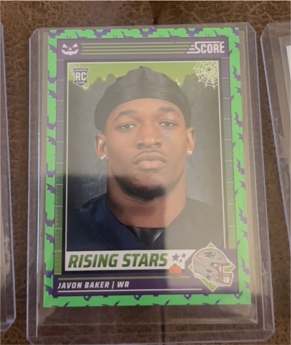 2024 Panini Score A Treat #25 Javon Baker Rising Stars Green Bats Rookie Card — front