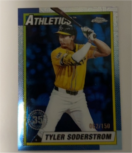 2025 Topps Update Tyler Soderstrom 1990 Silver Pack Mojo Blue #U90C-55 — front