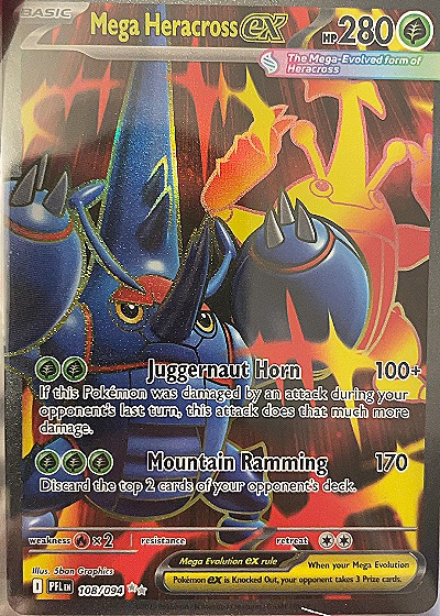 2025 Pokémon Phantasmal Flames #108 Mega Heracross ex — front