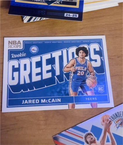 2024-25 Panini NBA Hoops Rookie Greetings #9 Jared McCain — front