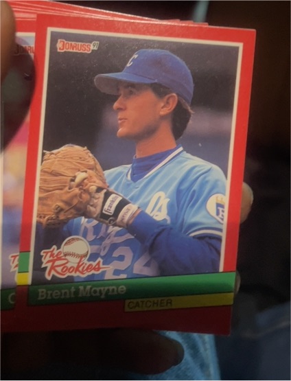 1991 Donruss The Rookies #43 Brent Mayne — front