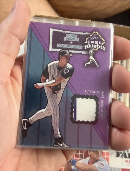 2002 Fleer Flair Jersey Heights #NNO Randy Johnson — front