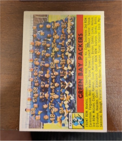 1956 Topps #7 Green Bay Packers Team Card — front