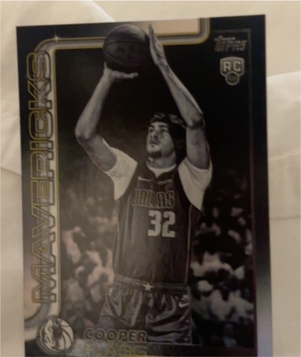 2025-26 Topps Flagship #201 Cooper Flagg Blackout Rookie RC Dallas Mavericks — front