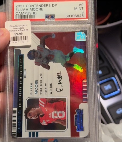 2021 Panini Contenders Draft Picks #9 Elijah Moore Campus ID — front