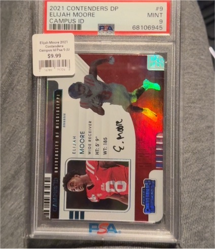 2021 Panini Contenders Draft Picks #9 Elijah Moore Campus ID — front