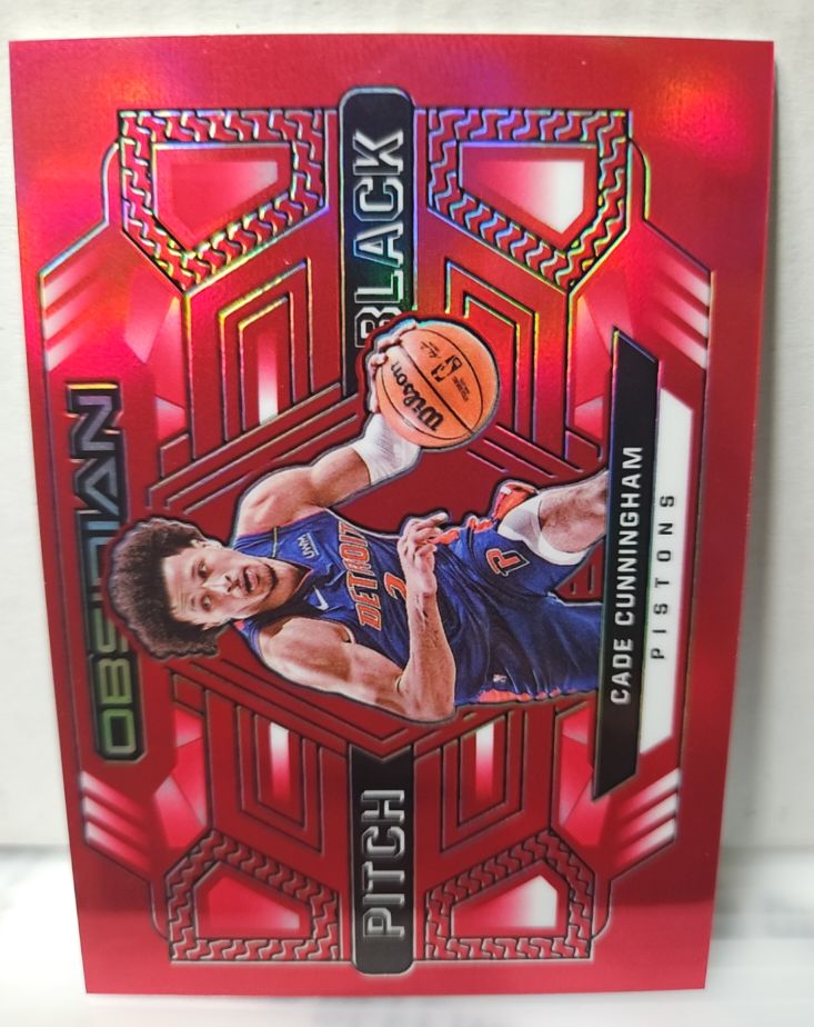 2021-22 Panini Obsidian #22 Cade Cunningham Pitch Black Red Flood — front