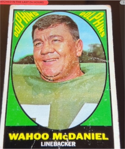 1967 Topps #82 Wahoo McDaniel — front