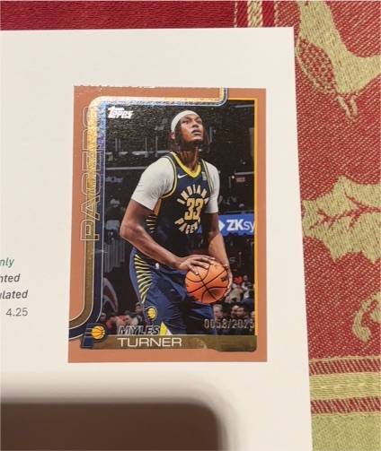 2025-26 Topps Basketball #49 Myles Turner — front