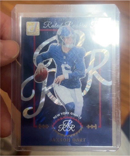 2025 Panini Donruss #1 Jaxson Dart Rated Rookies Retro New York Giants RC — front