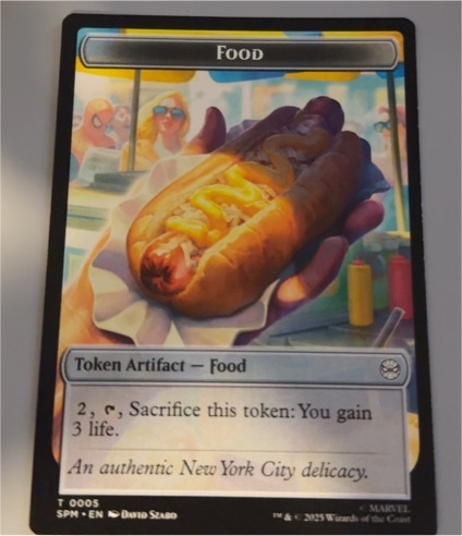 2025 Marvel's Spider-Man #0005 Food Token — front