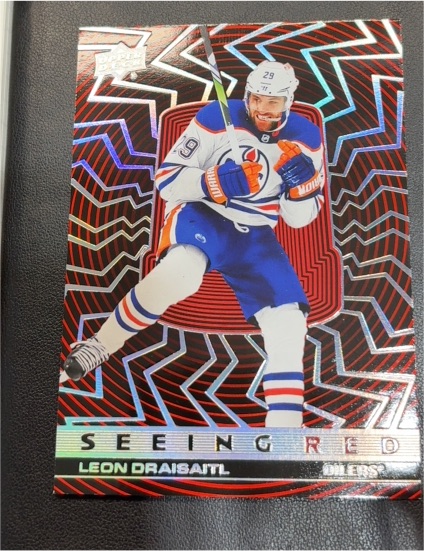 2023-24 Upper Deck Extended Seeing Red #SR-95 Leon Draisaitl Edmonton Oilers — front