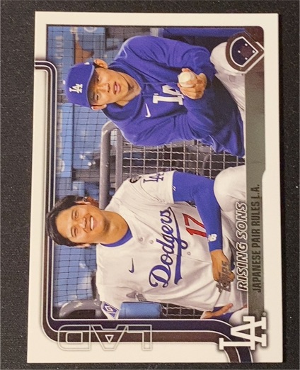 2025 Topps Update #US269 Rising Sons Shohei Ohtani / Roki Sasaki — front